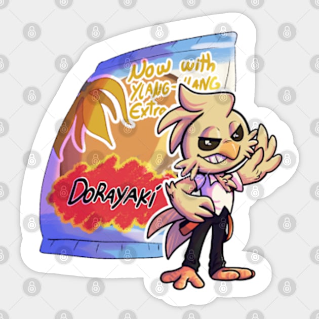 Kickinchiken Dorayaki Sticker by Dolokos